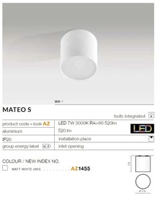 Spot LED aplicat tavan/plafon MATEO S