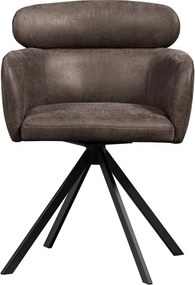 Scaun de dining maro închis cu cotiere tapițat Fenne – WOOOD