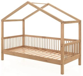 Pat copii FORREST HOUSE 90 X 200 CM STEJAR
