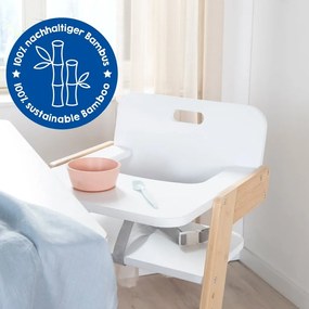 Scaun de masă pentru bebe alb Nature UP – Roba