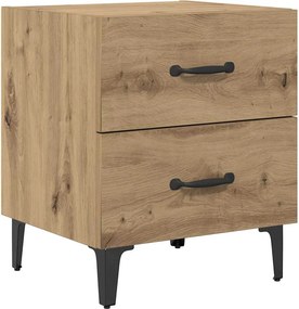 vidaXL Dulap de pat Stejar Artizanal 40 x 35 x 47,5 cm Lemn compozit