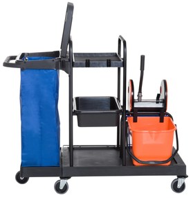 Carucior pentru Curatenie HOMCOM Capacitate 18L si Roti | Aosom Romania