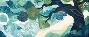 Tablou – Coroană verde a arborelui vieții (120x50 cm)