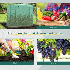 Outsunny sera de gradina pentru plante, legume, fructe, gradinarit, protectie plante 200x77x170 cm | AOSOM RO