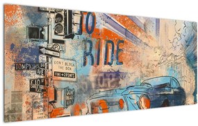 Tablou - Născut să călătorească (120x50 cm)