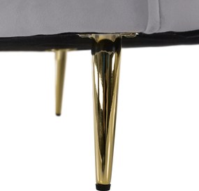 Canapea de design cu 2 locuri, ţesătură Velvet gri/gold crom auriu, EZIO TYP 2