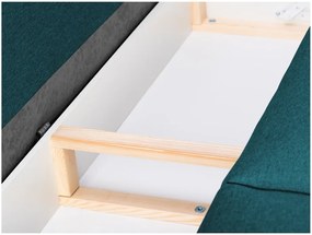 Canapea extensibilă cu spațiu pentru depozitare Mazzini Sofas Ancolie, turcoaz, 215 cm