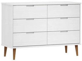 350508 vidaXL Dulap TV „MOLDE” alb, 113x40x80 cm, din lemn masiv de pin