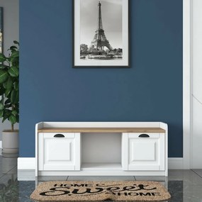 Dulap pentru pantofi Pilo White and Walnut