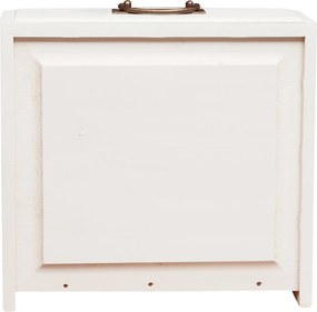 Noptiera, L45 36 H70 cm, alb antichizat natur, lemn masiv