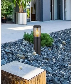 Stalp mic pentru exterior design modern IP44 Xeloo negru, fumuriu