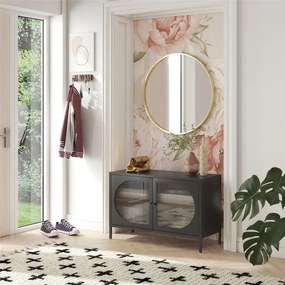 Vitrină neagră din metal 100x64x40 cm Luna – Støraa