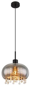Pendul design modern Corry negru, fumuriu 28cm