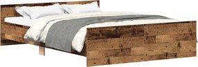 vidaXL Cadru de pat fără saltea Lemn vechi 135x190cm Lemn prelucrat