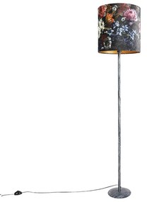 Lampă de podea de epocă nuanță gri antică design floral 40 cm - Simplo
