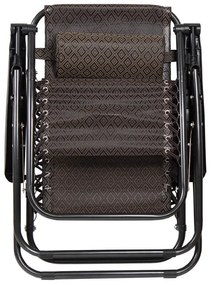 Scaun camping Muhler C2014 1001741, 175x66x110 cm, Pliabil, 3 pozitii de reglare, Negru