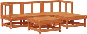 vidaXL Set de lounge pentru grădină 5 pcs Maro Ceară Lemn masiv de pin
