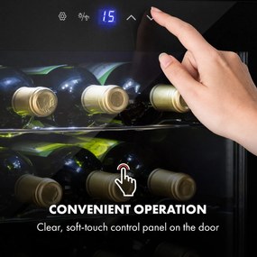 Shiraz, răcitor de vinuri, 42 l, panou de control tactil, 131 W, 5 - 18 °C, negru