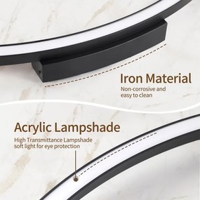 Brilagi - Corp de iluminat LED reglabil PORTOFINO LED/60W/230V Ø 80 cm negru + telecomandă