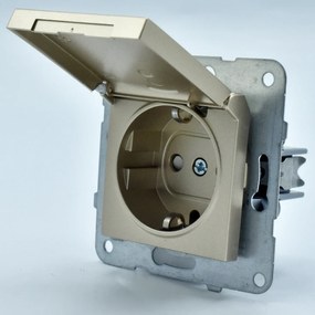 Priza simpla cu capac, 16A, protectie copii, IP20, Bronz, Panasonic Arkedia Slim / Karre Plus