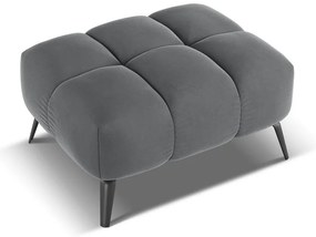 Taburet gri cu tapițerie din catifea Nalu – Makamii