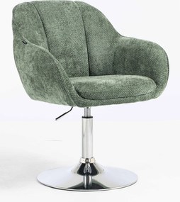 HR2055N Scaun Verde Salvie Grid Premium cu Bază Cromata