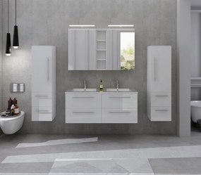 Set 4 piese mobilier pentru baie, alb, 120 cm