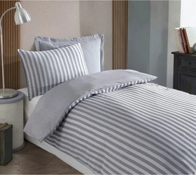 Set lenjerie pat ROAD POTLU, bumbac/poliester, gri deschis/alb, 140x20