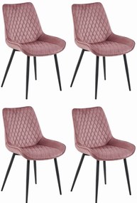 Set Scaune 4 Bucatarie/Dining Rokko Roz Catifea