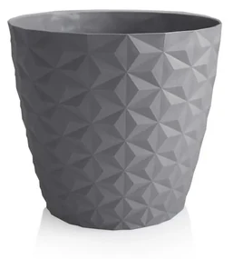 Ghiveci reciclat Crystal matt 30 cm,gri piatră, 4HOME
