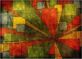 Tablou pe sticlă cu abstracție geometrică (70x50 cm)