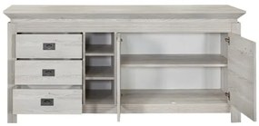 Bufet Casablanca Loft Cu 2 Usi Si 3 Sertare Gri Antic, 177 Cm