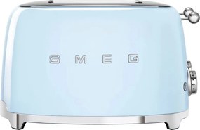 Prăjitor de pâine SMEG 50's Style TSF03PBEU, 2000 W, 4 felii, 6 niveluri, Tava pentru firimituri, Cablu integrat, Oțel inoxidabil, Albastru