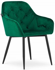 Scaun de sufragerie din catifea verde FORIO