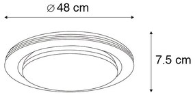 Plafoniera inteligentă albă 48 cm cu LED și dimmer RGB - Jochem