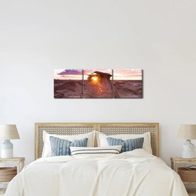 Tablou - Apus de soare în deșert (cu ceas) (90x30 cm)