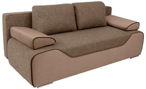 Canapea extensibilă Boston 452 Cutie de pat, Beige, Maro, 90x208x95cm, 96 kg, Picioare: Metal