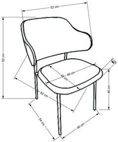 Scaun de bucaterie Lutero, gri