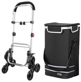 Deuba Coș de cumpărături cu roți - negru