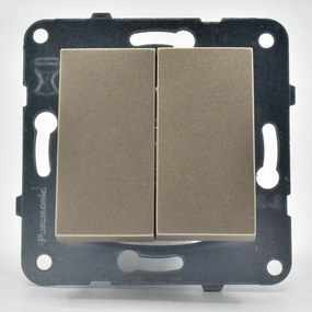 Intrerupator dublu, 10A, IP20, Bronz, Panasonic Arkedia Slim / Karre Plus