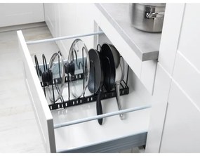 WENKO 53149100 - Suport pentru capace și tigăi, 18 x 18 cm, negru