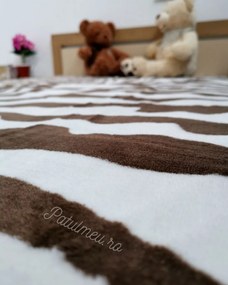 Patura Dubla Sarar Battaniye, Zebra, Alb / Maro, 200x240 cm, PSB-03