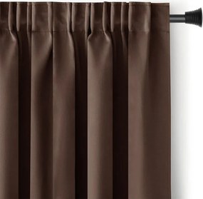 decoDoma Draperie groasă blackout RESTILO maro închis 140 x 245 cm set 2 buc