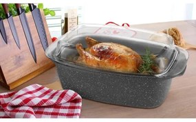 Tavă pentru cuptor cu capac 32 x 20 x 11 cm, neagră