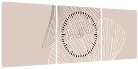 Tablou - Frunze bej N⁰2 (cu ceas) (90x30 cm)