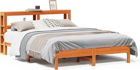 vidaXL Cadru de pat fără saltea, maro ceruit 150x200 cm lemn masiv pin