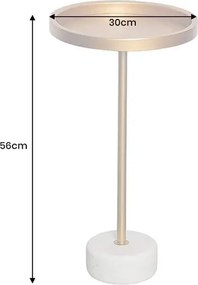 Masuta Laterala, Marmura, Metal, TRAYFUL 60cm, A-44849 VC