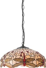 Endon 70824 - Lustru suspendat pe lanț Tiffany DRAGONFLY 3xE27/60W/230V, diametru 41 cm