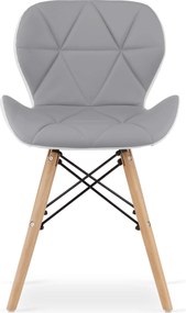 Scaun gri-alb LAGO din piele ecologica