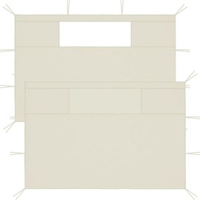 vidaXL Pereți laterali de foișor cu ferestre, 2 buc., crem